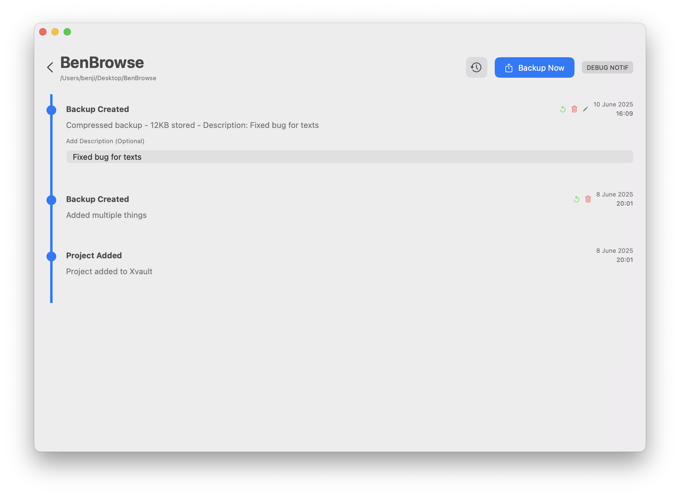 Timeline Interface