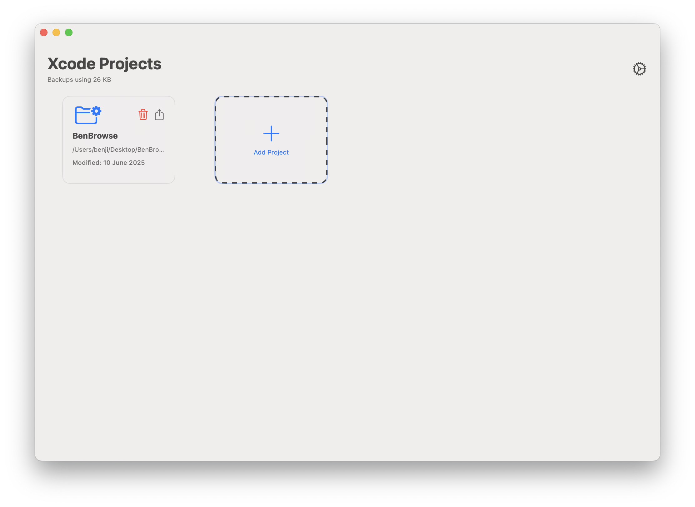 Xcode Projects Interface